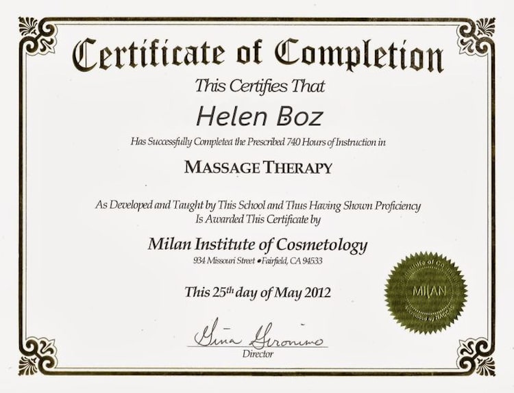 Диплом массажиста