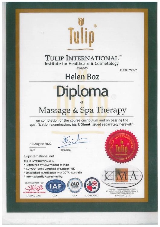 Сертификат по тайскому массажу